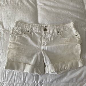 LOFT white jean shorts